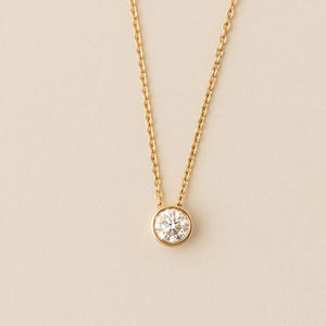 Elio Solitaire Necklace - Lab Diamond Pendant Necklace 18ct Yellow Gold .50 CARAT