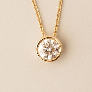 Elio Solitaire Necklace - Lab Grown Diamond Pendant Necklace 18ct Yellow Gold