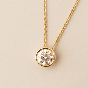 Elio Solitaire Necklace - Lab Grown Diamond Pendant Necklace 18ct Yellow Gold
