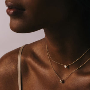 Elio Solitaire Necklace - Lab Grown Diamond Pendant Necklace 18ct Yellow Gold