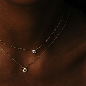 Elio Solitaire Necklace - Lab Grown Diamond Pendant Necklace 18ct Yellow Gold