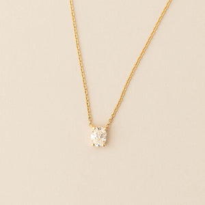 Lucille Oval Necklace - Lab Diamond Pendant Necklace 18ct Yellow Gold