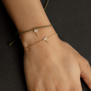 Diamond Tree of Change Cord Bracelet - 14ct Yellow Gold