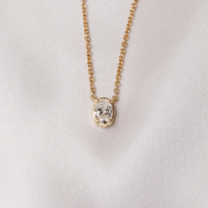 Adora Oval Pendant Necklace - .50 carat Lab Diamond Pendant Necklace 18ct Yellow Gold