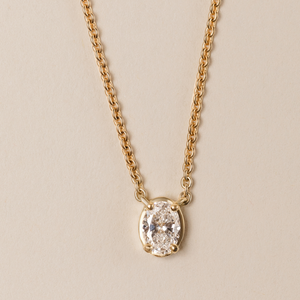 Adora Oval Pendant Necklace - .50 carat Lab Diamond Pendant Necklace 18ct Yellow Gold