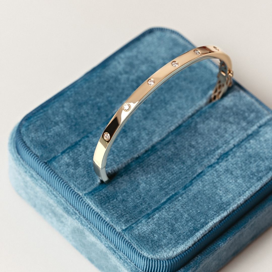 Mia Diamond Bangle 14k Yellow Gold