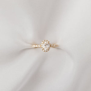 Paloma Oval Diamond Engagement Ring - Lab Diamond with Diamond Band 18ct Yellow Gold