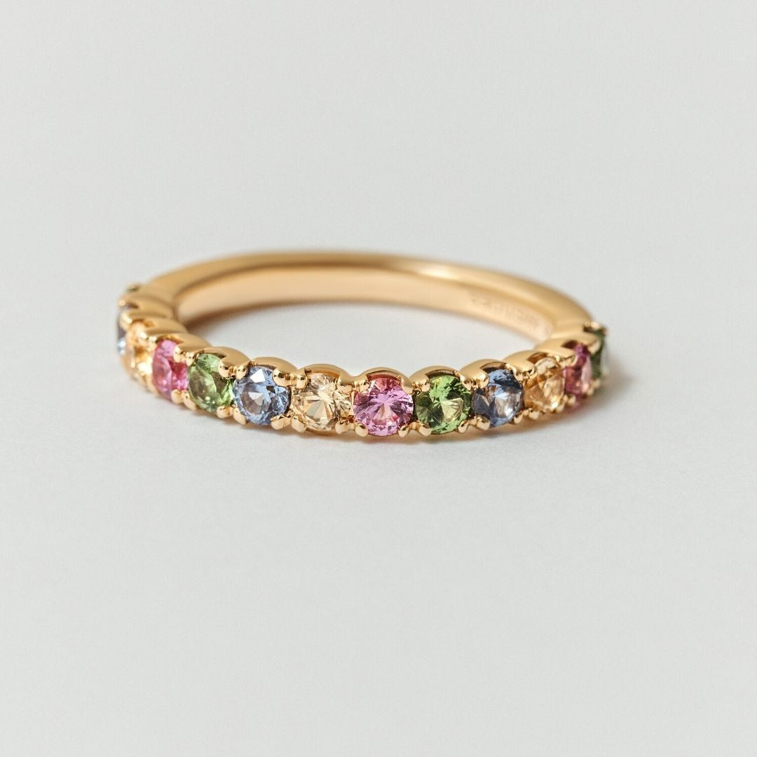 Grande Rainbow Sapphire Eternity Ring Size Small