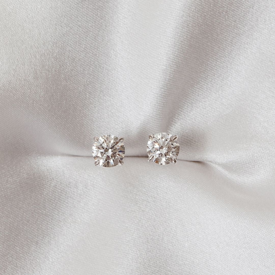 Stella Diamond Earrings - .70 carat Lab Grown Diamond Studs 18ct White Gold