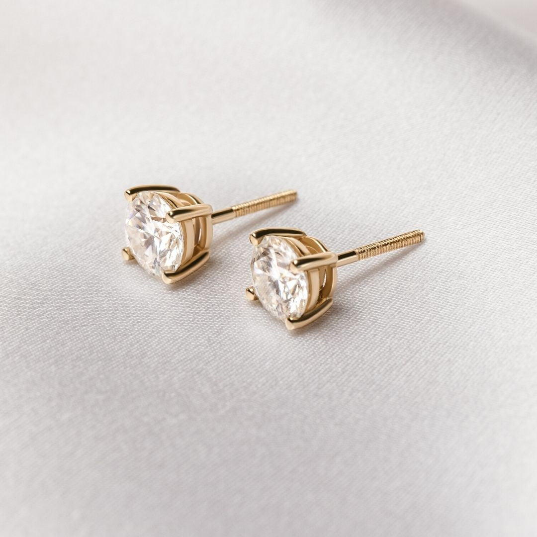 Stella Diamond Earrings - 1.00 carat Lab Grown Diamond Studs 18ct Yellow Gold