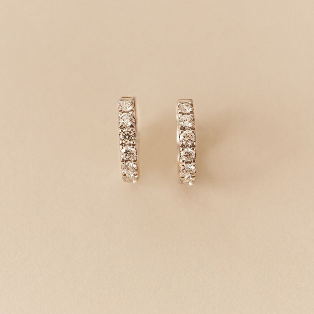 Valentina Diamond Hoops - Lab Grown Diamond Studs 14ct White Gold