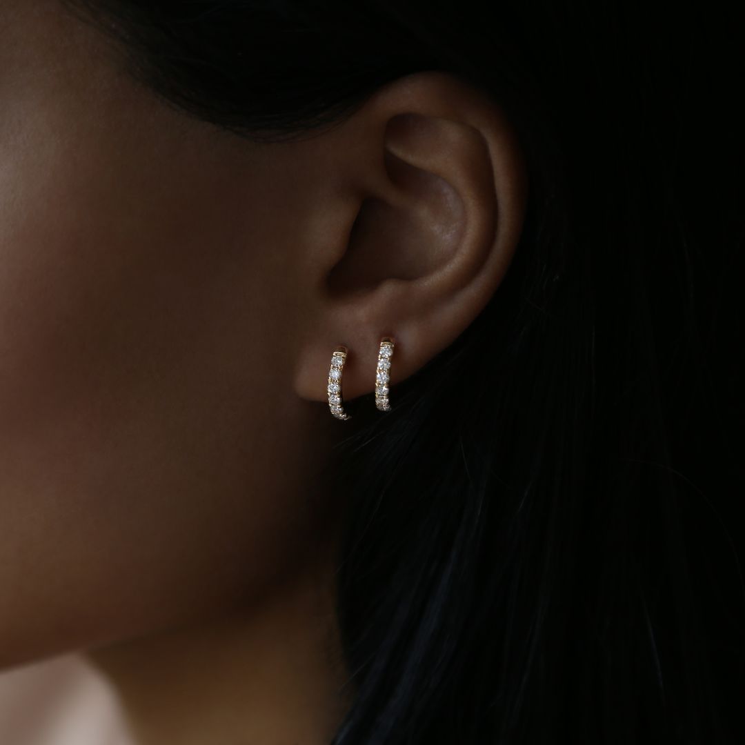 Hoops with discount diamond stud