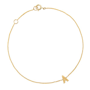Monogram Letter Bracelet Yellow Gold