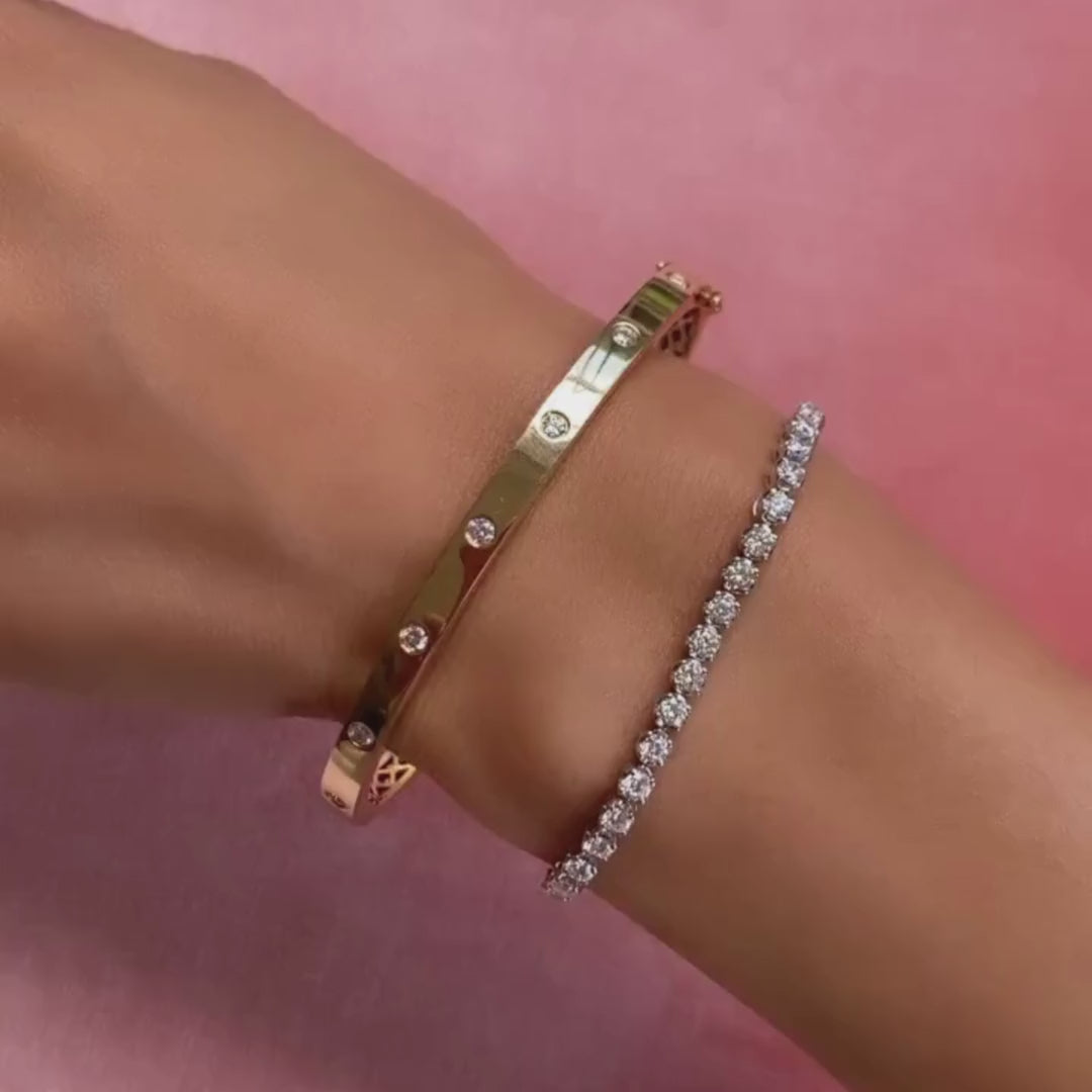 3 carat Diamond Tennis Bracelet 18 White Gold